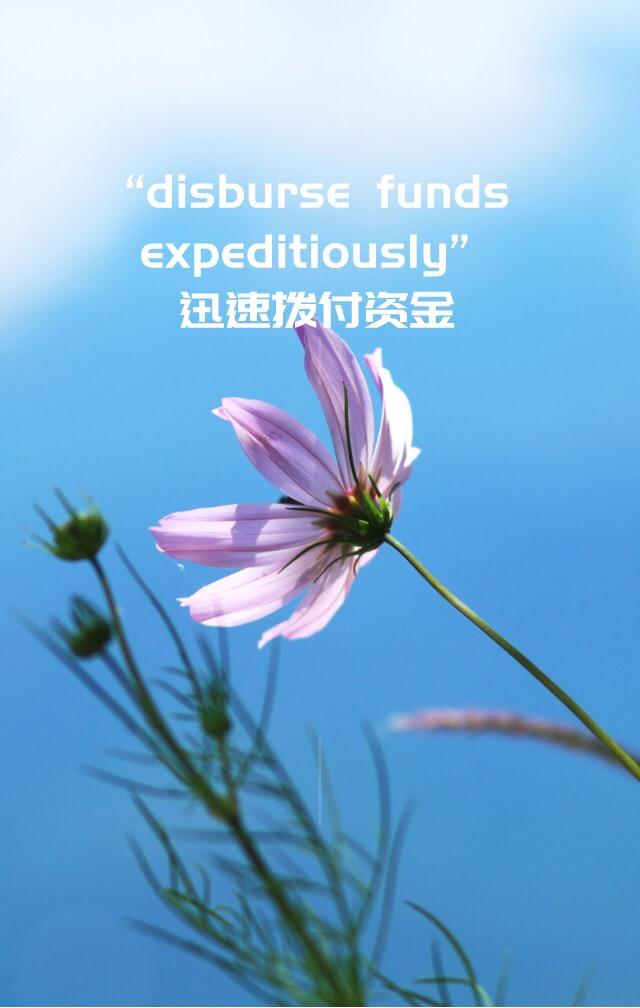 每日一句disbursefundsexpeditiously