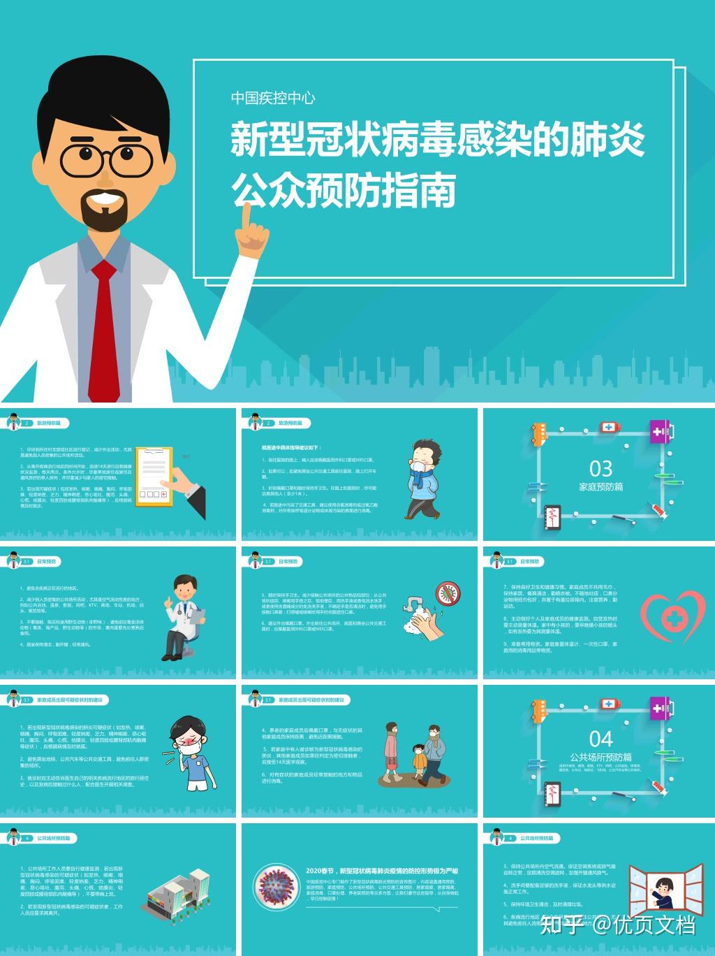 新型冠状病毒感染的肺炎预防指南ppt模板