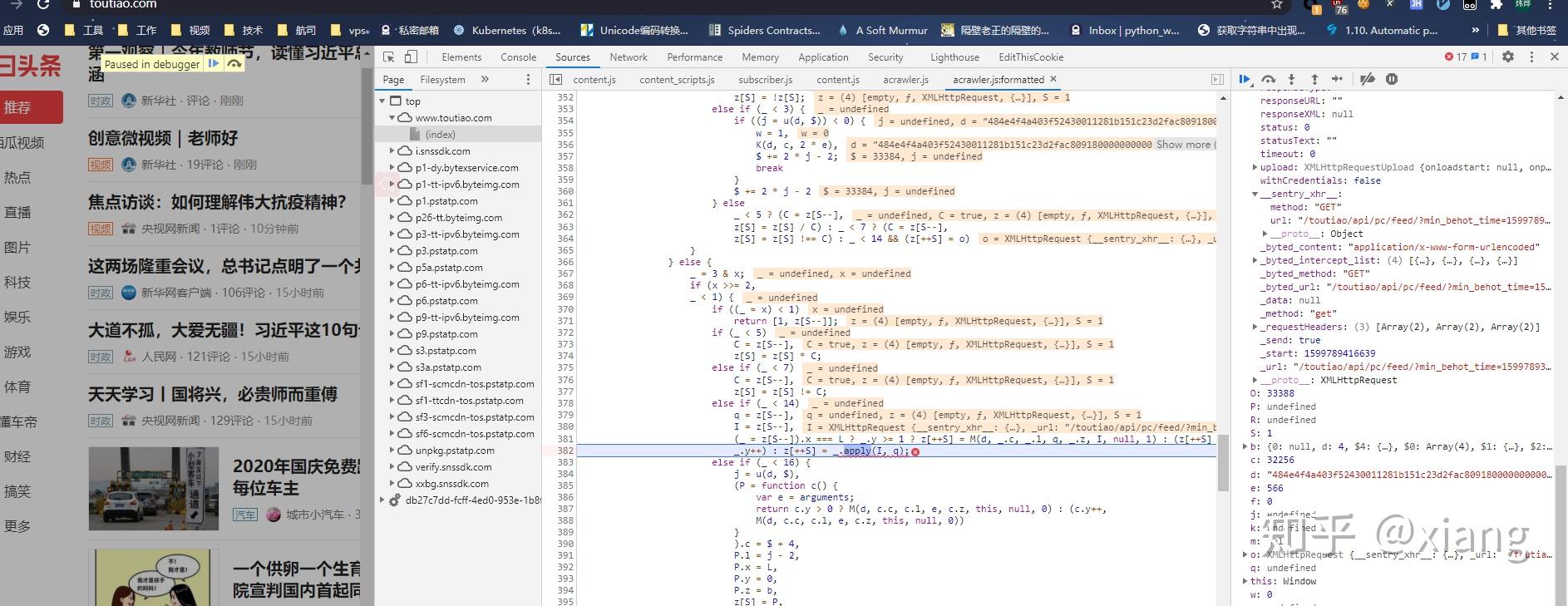 js逆向破解之XHR断点 知乎