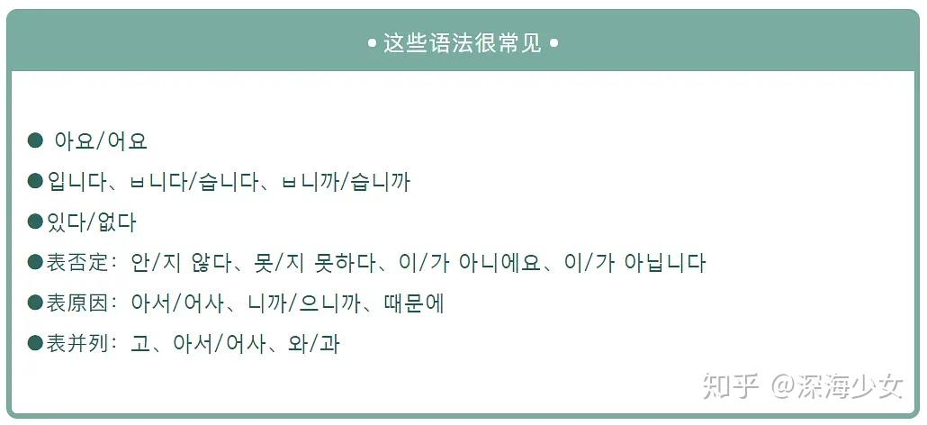 韩语自学:初级语法句型,这一篇完美 - 知乎