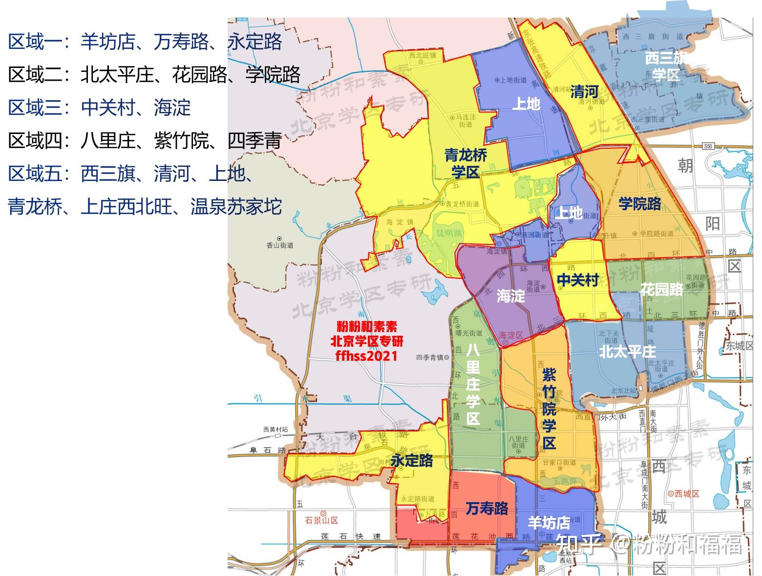 北京海淀学区划分,街道地图和学区划分