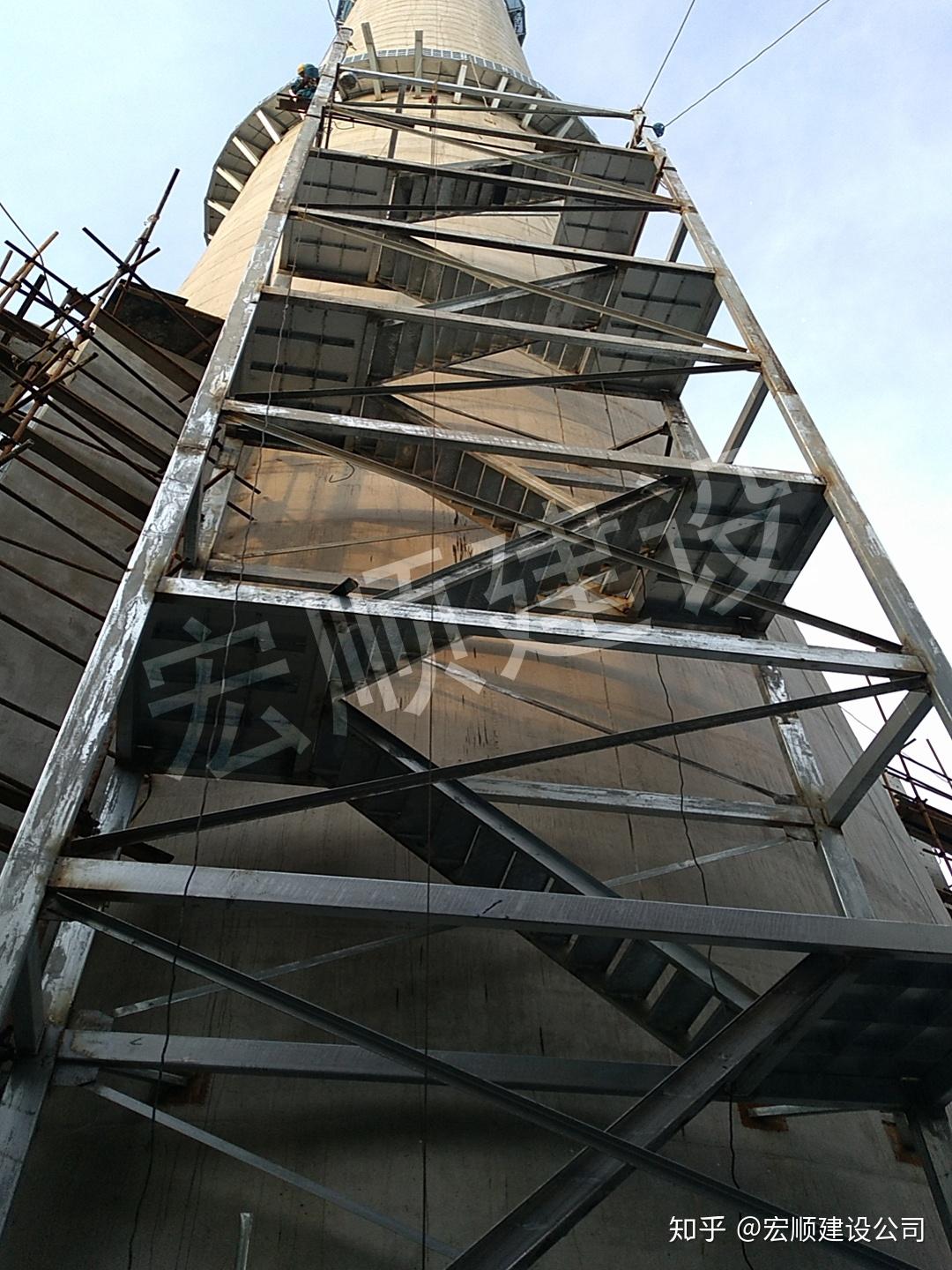 烟囱钢爬梯走梯制作安装过程是什么做的