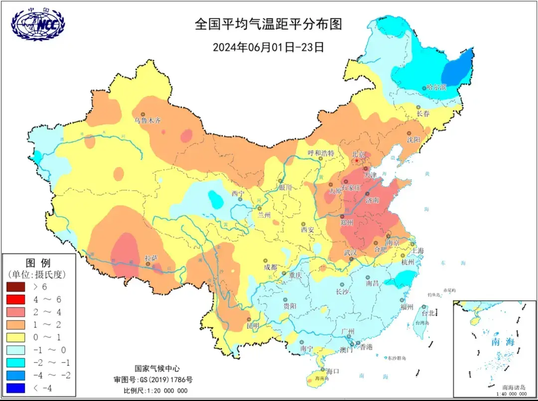 2024年6月以来全国总降水量分布图(单位:毫米).