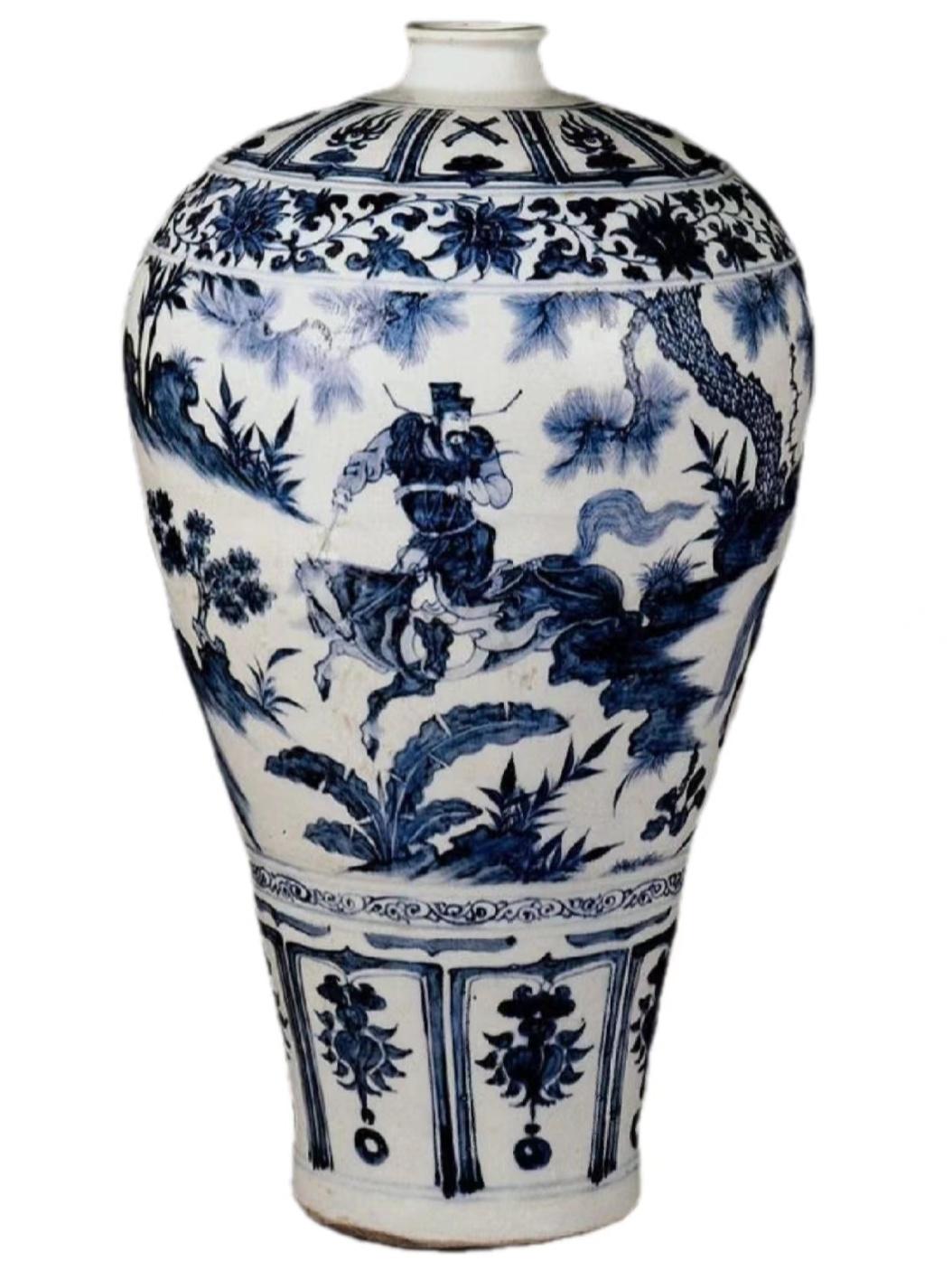 中国陶器　青花　雲龍紋　壺　花瓶 中国美術 青花龍紋天球瓶 国立故宮博物院証明書付 複製 染付 唐