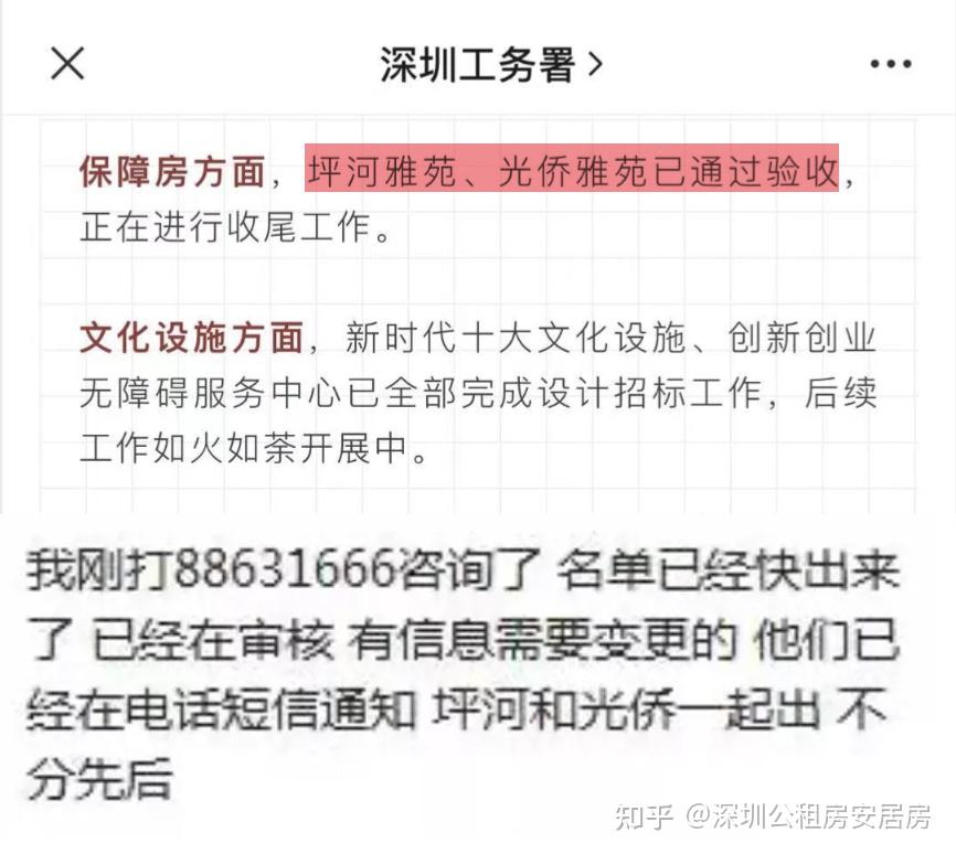深圳市级公租房光侨雅苑,坪河雅苑通过验收,一起出不分先后