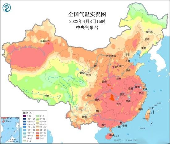 全国夏季气温分布图图片