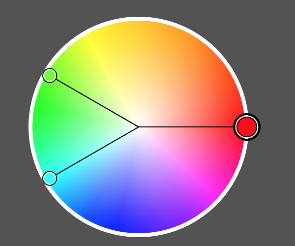 分散互补色split complementary