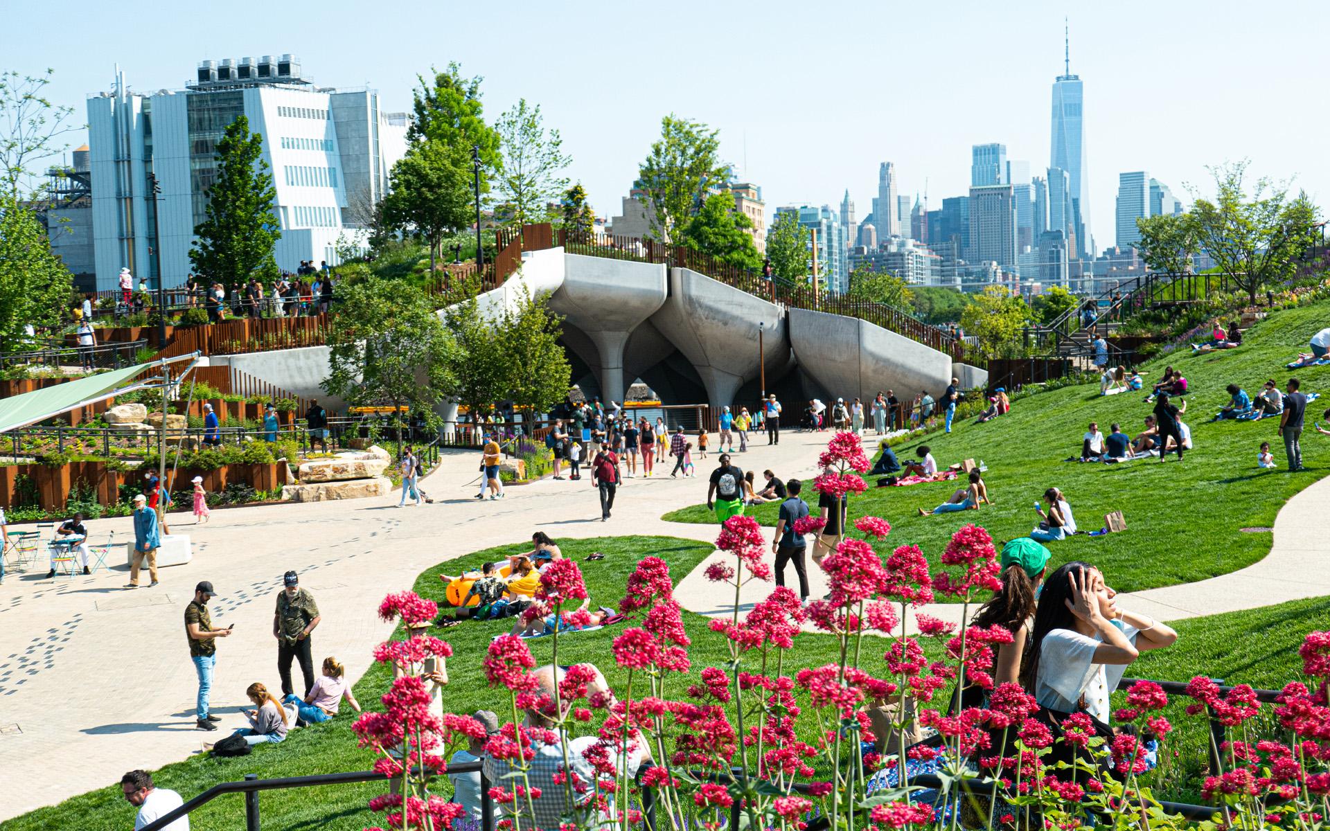 城市公园新思路水面立柱托起的纽约小岛公园