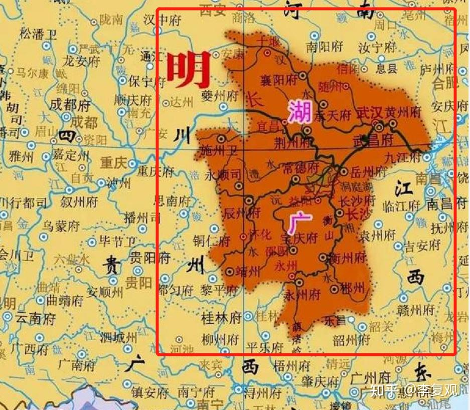 明朝湖广行省地图图片