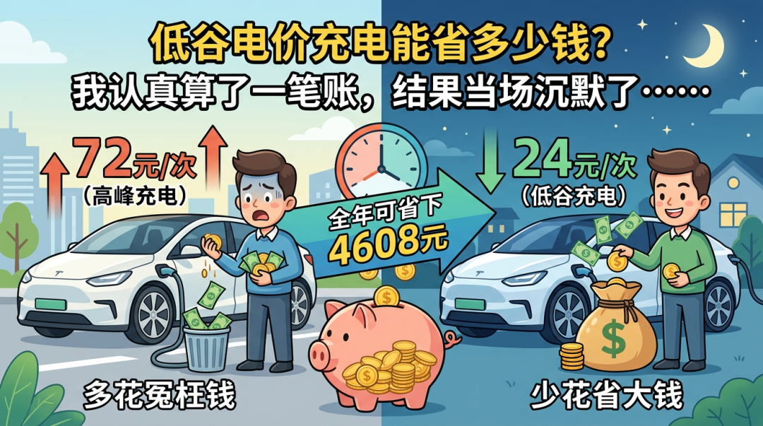 低谷电价充电能省多少钱?我认真算了一笔账,结果当场沉默了……