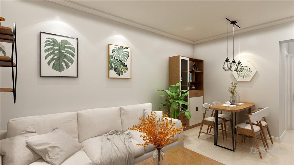 两室两厅装修样板间55平超小简约风好有气质看着一点不小