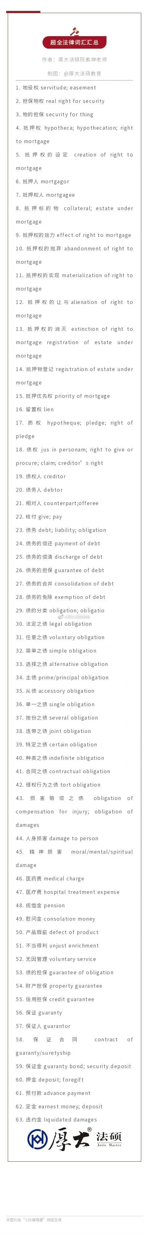 【厚大法硕】法硕人必看！法律英语词汇超全汇总！ - 知乎