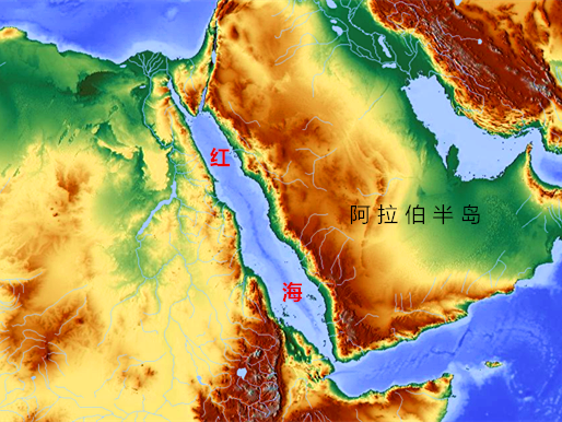 红海地中海地图图片