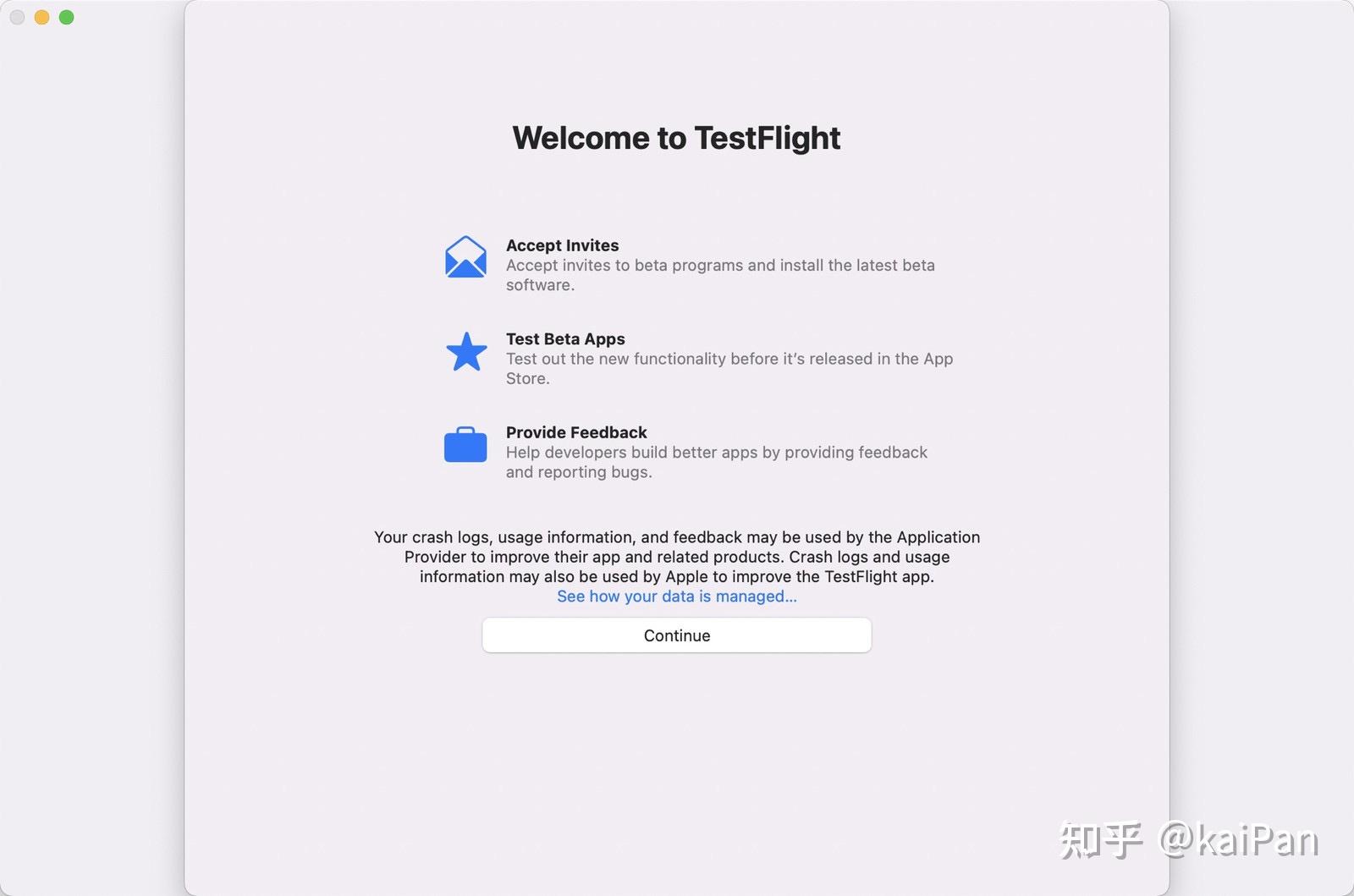 mac 版 testflight 与 ios 版 testflight 一样