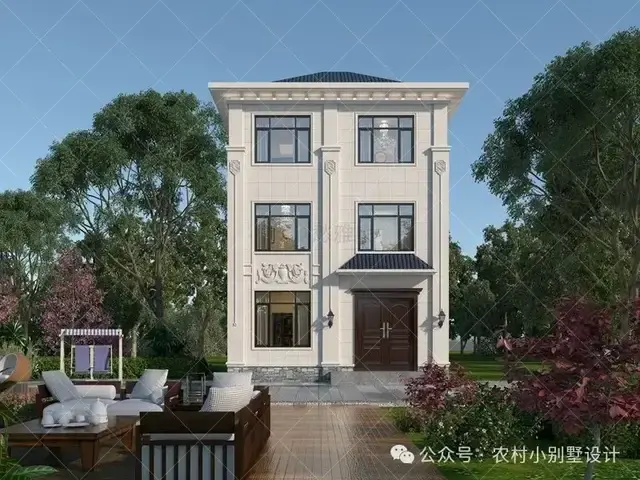 【8米面宽二开间神户型设计】布局爆火48套三层农村自建房别墅! - 知乎