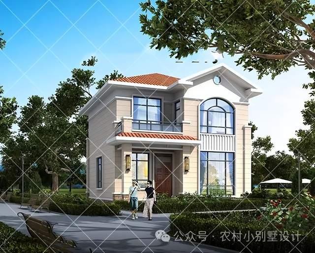 9米小开间两层别墅,年轻人最爱农村漂亮二层自建房,实用又经济