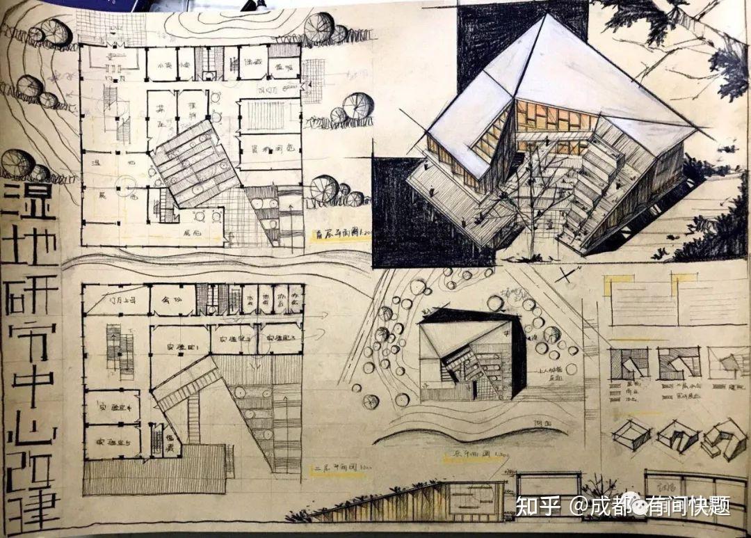 建筑学考研:凸显方案特色的素描快题表达 - 知乎