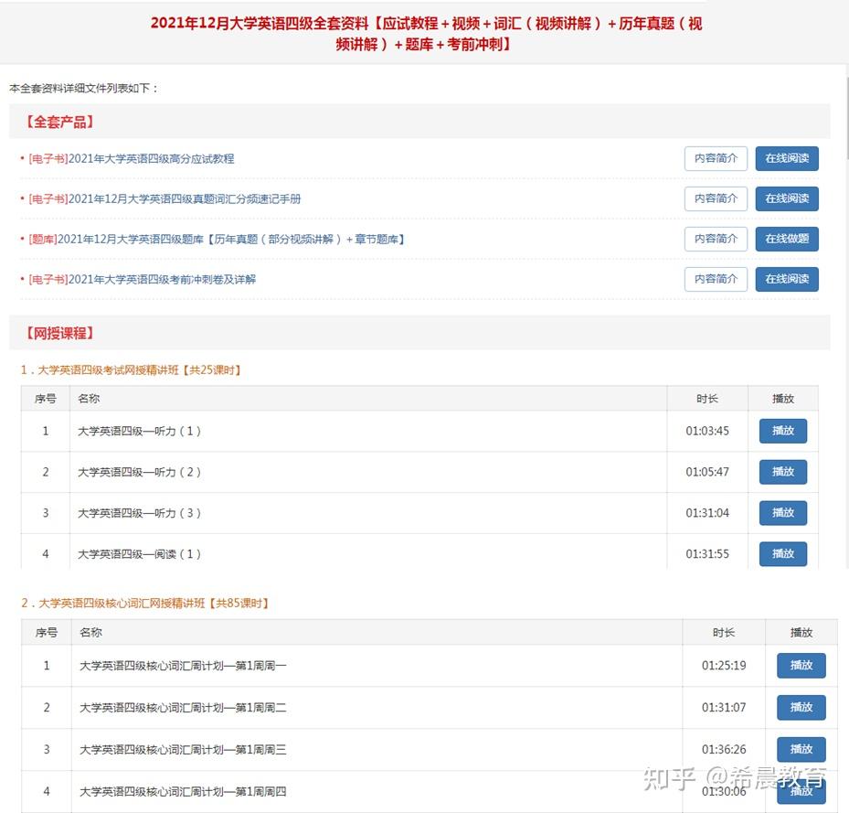 2021年12月大学英语四级全套资料【应试教程+视频+词汇(视频讲解)+历年真题(视频讲解)+题库+考前冲刺】插图 2021年12月大学英语四级全套资料【应试教程+视频+词汇(视频讲解)+历年真题(视频讲解)+题库+考前冲刺】插图