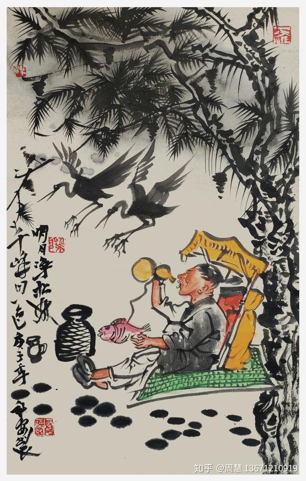 郑新安自然洒脱诗意画境人物系列