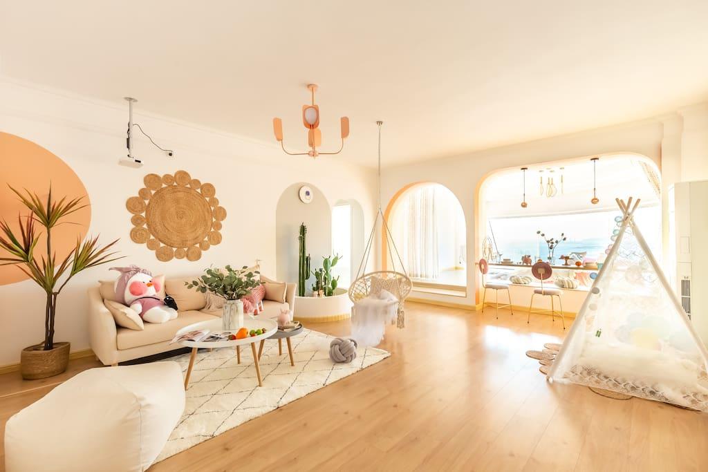 这家民宿绝对是网红民宿,拍照很美,而且粉粉的风格特别温馨,小姐姐