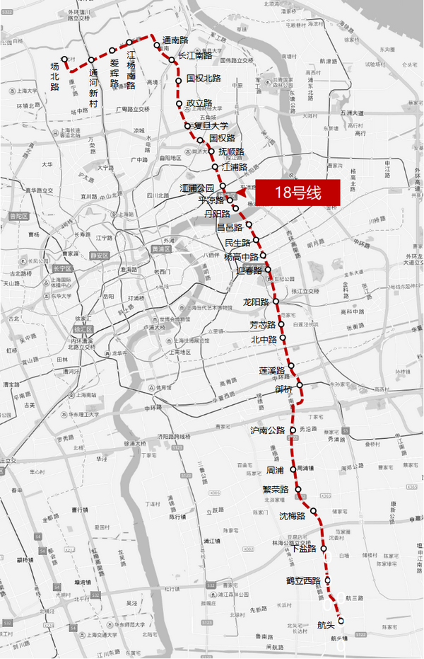上海市十八号线线路图图片