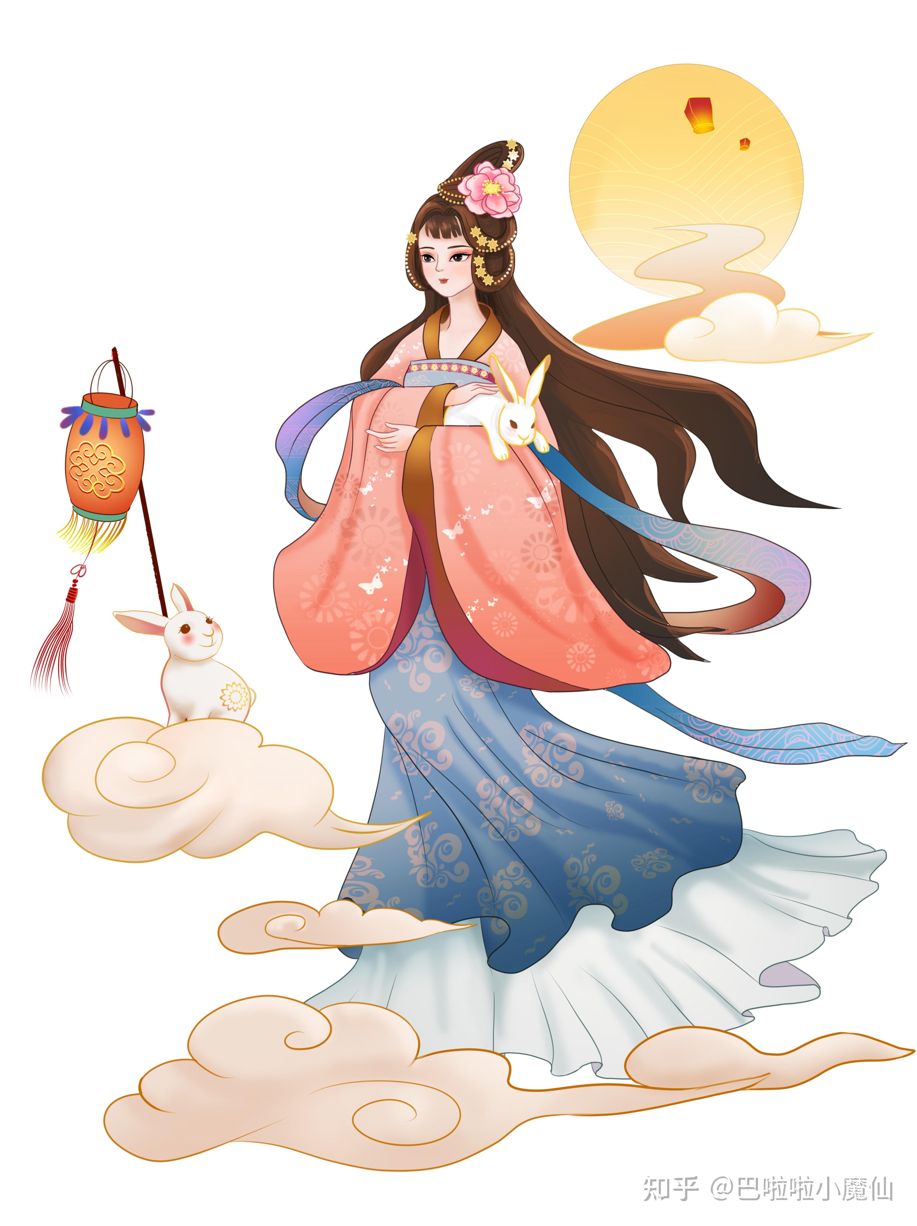 中秋玉兔嫦娥敦煌国潮风-花好月圆时,巧手度中秋.