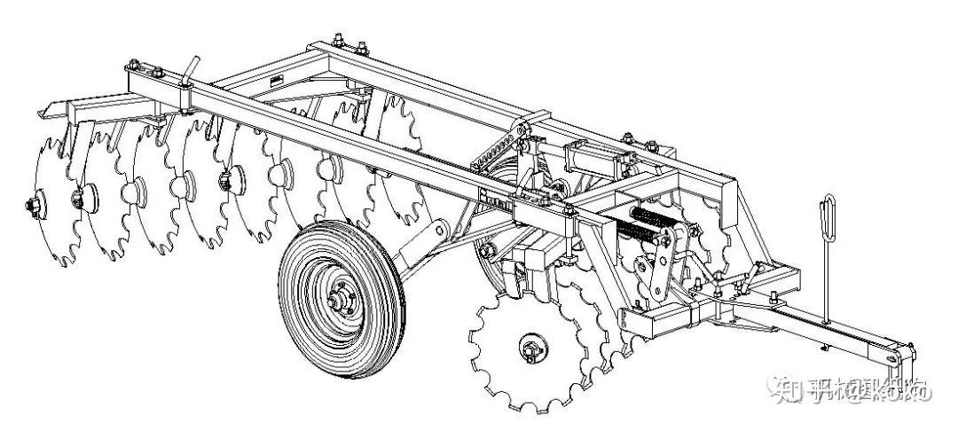 农业机械  20片圆盘耙3d图纸农业机械三维建模