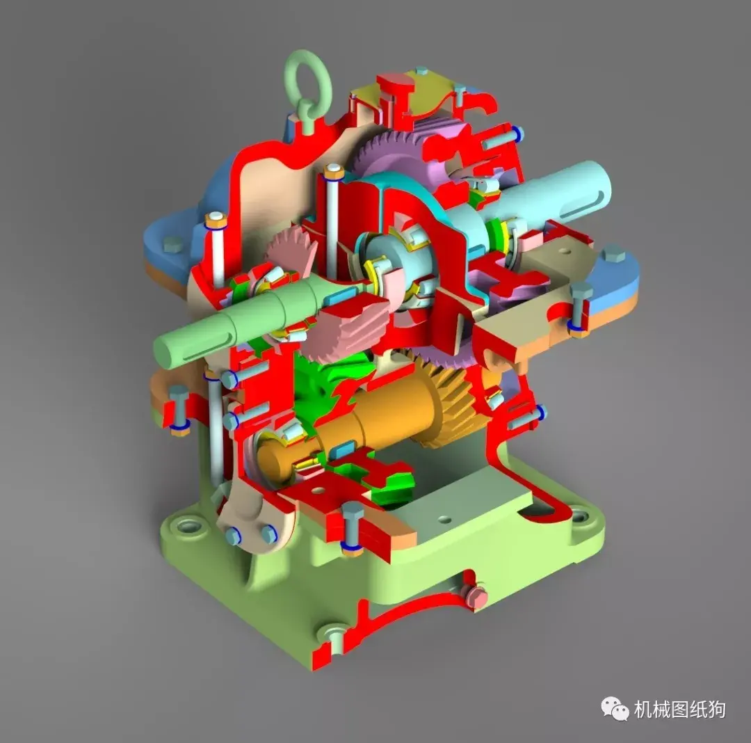 差減變速器兩級同軸減速器3d數模圖紙solidworks設計附igsxt