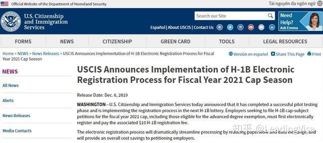 美国h1b签证新规来了：电子抽签、流程简化 知乎