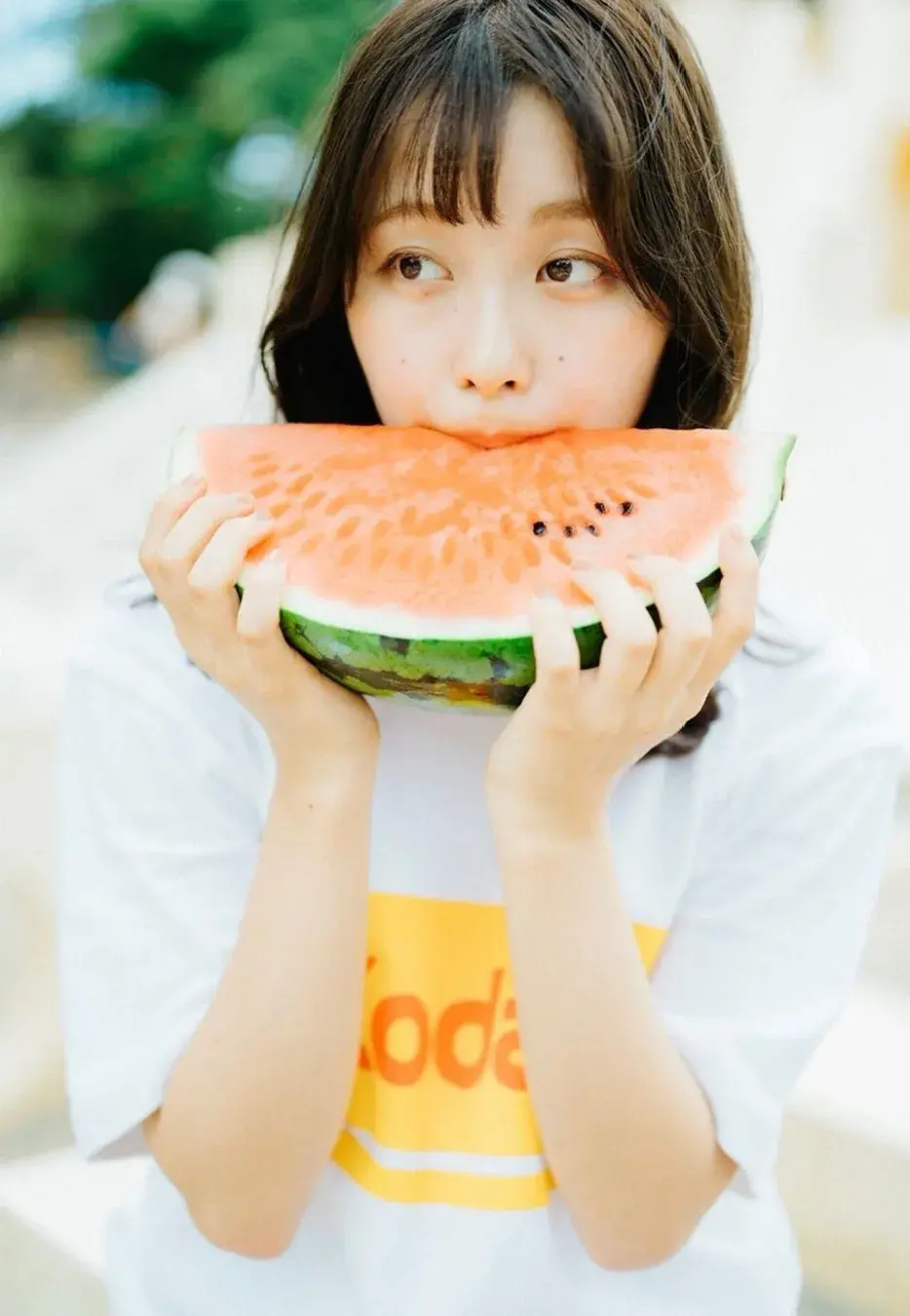 只会吃瓜不夏日西瓜人像这样拍太好看了