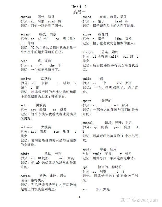 这样背单词也不难《小学2000英语单词速记法》可下载打印 - 知乎