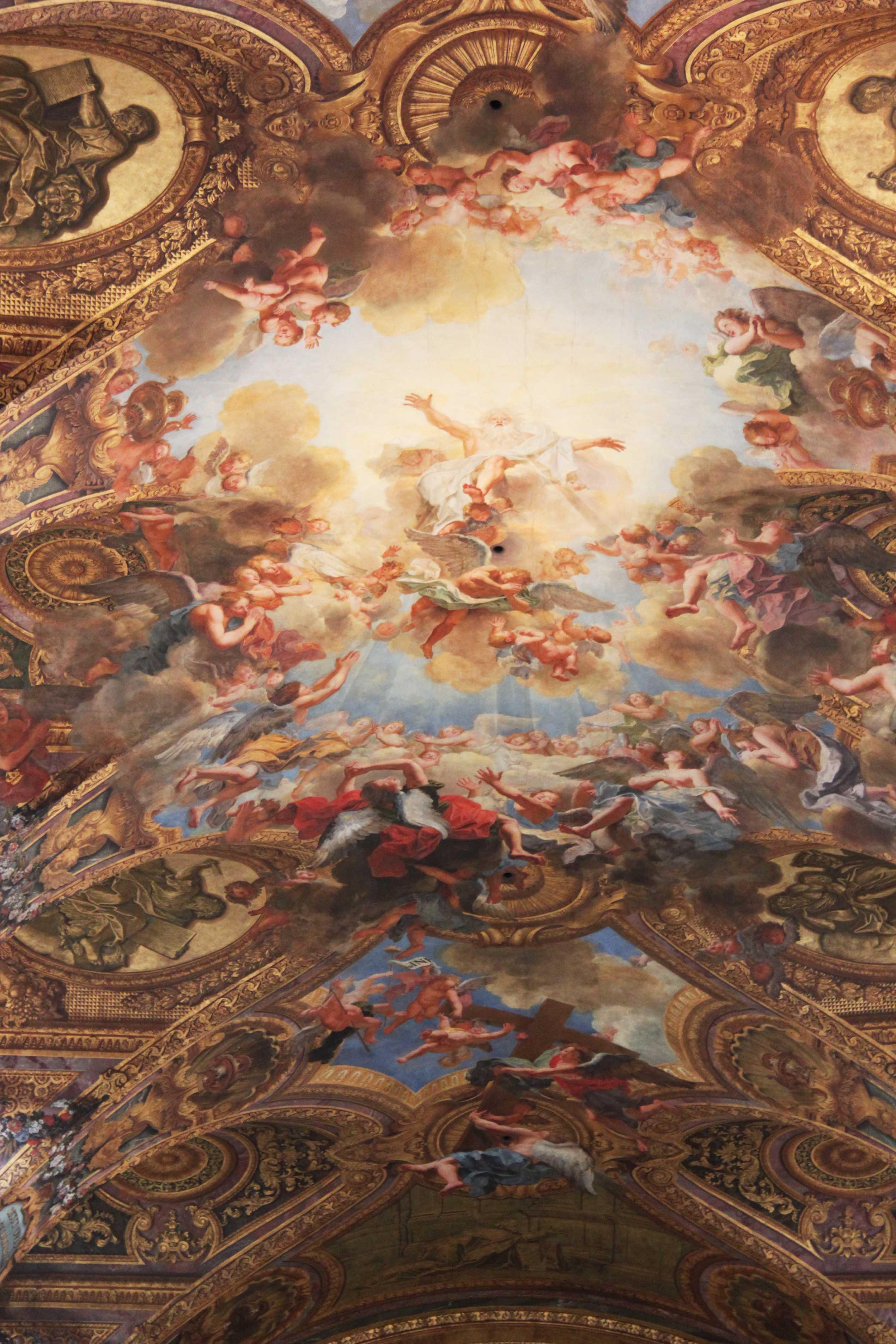 法国凡尔赛宫9外景正门大理石庭院北翼配殿皇家小教堂高清大图