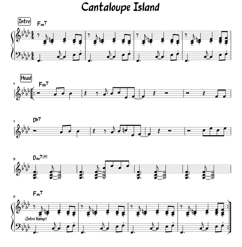 cantaloupe island是一首调式音乐.