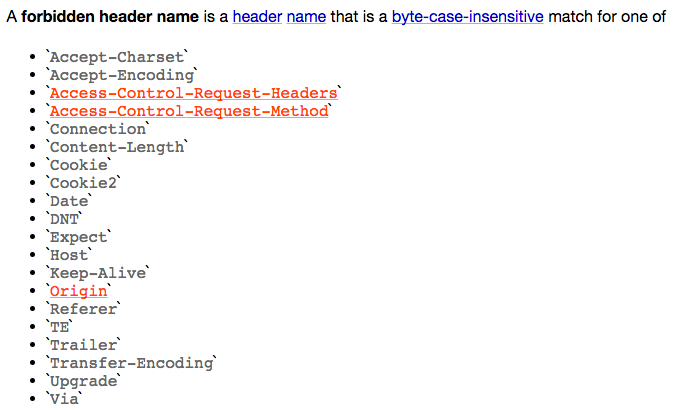 【转】ajax发送请求时候为什么会报拒绝设置不安全的header 【转】ajax发送请求时候为什么会报拒绝设置不安全的header