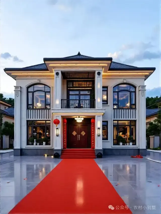 24套顶配二层新中式别墅自建房｜雕花立柱+官帽顶，农村建房直接抄 - 知乎