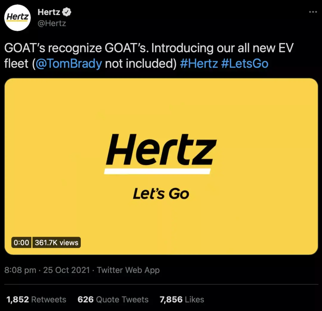 這個驚人漲幅很大程度上是因為汽車租賃公司赫茲(hertz)公司訂購了10