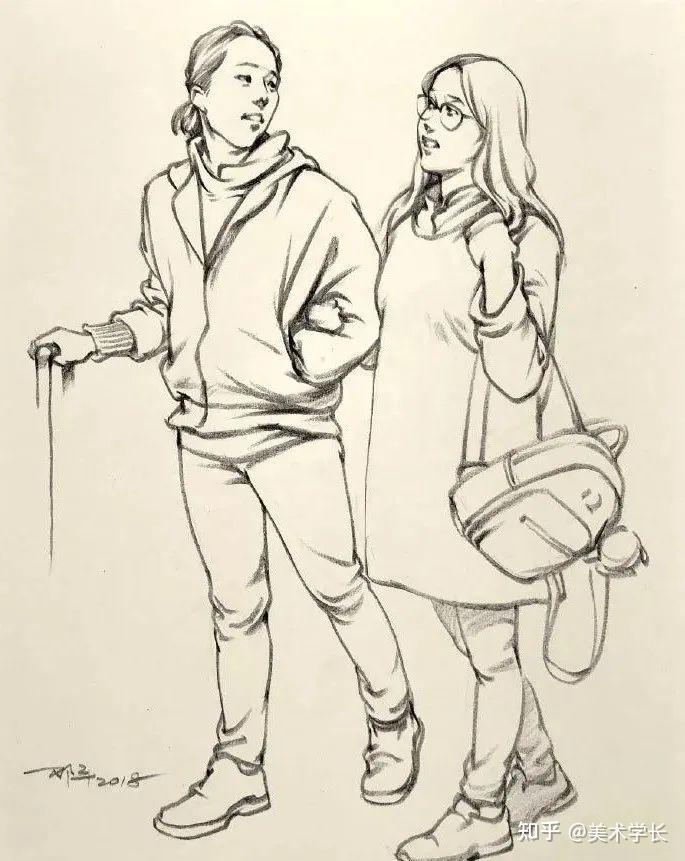 速写人物训练这线条用的妥妥的大佬