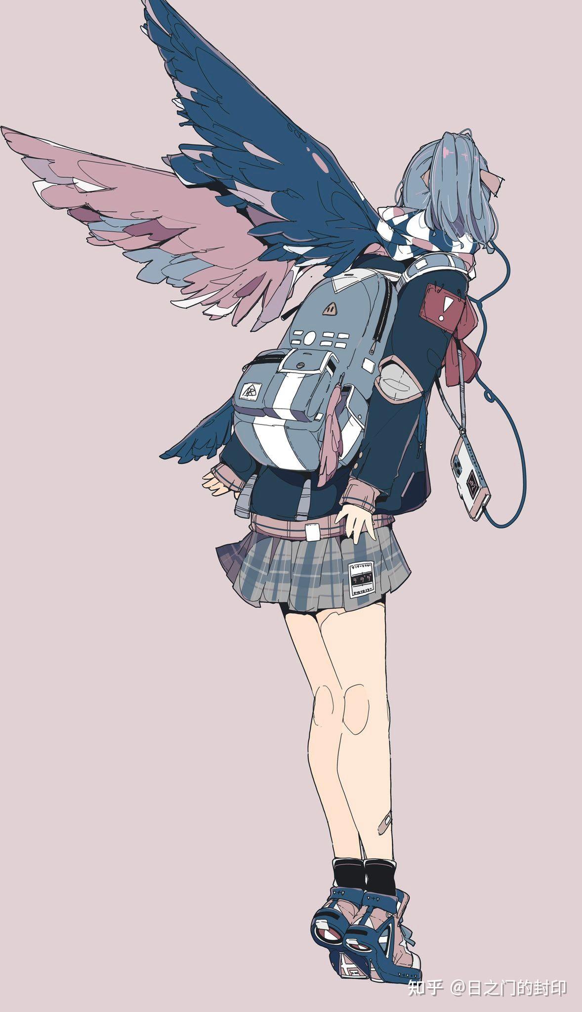 独特的造型手段与低饱和度上色日系平涂少女太美了