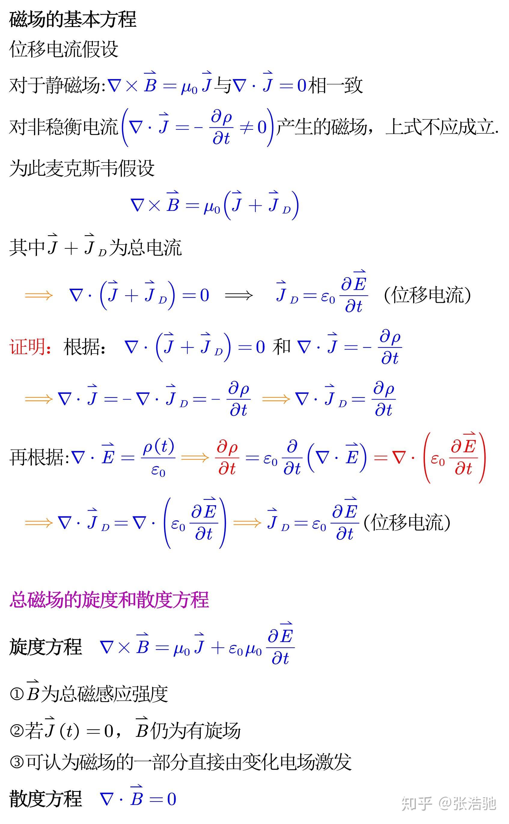 电动力学提纲麦克斯韦方程组磁场的基本方程