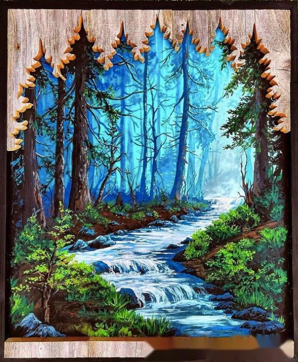 67美女艺术家创造真3d风景画网友想钻进去一探究竟