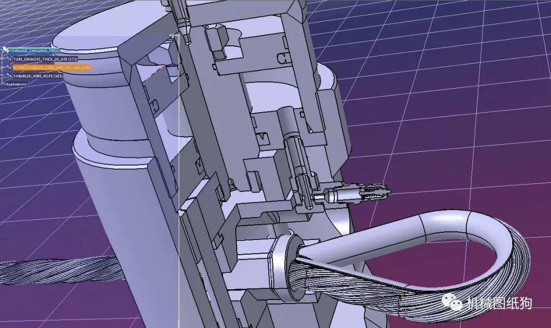 工程机械液压挤锻机剖切结构3d图纸stp格式