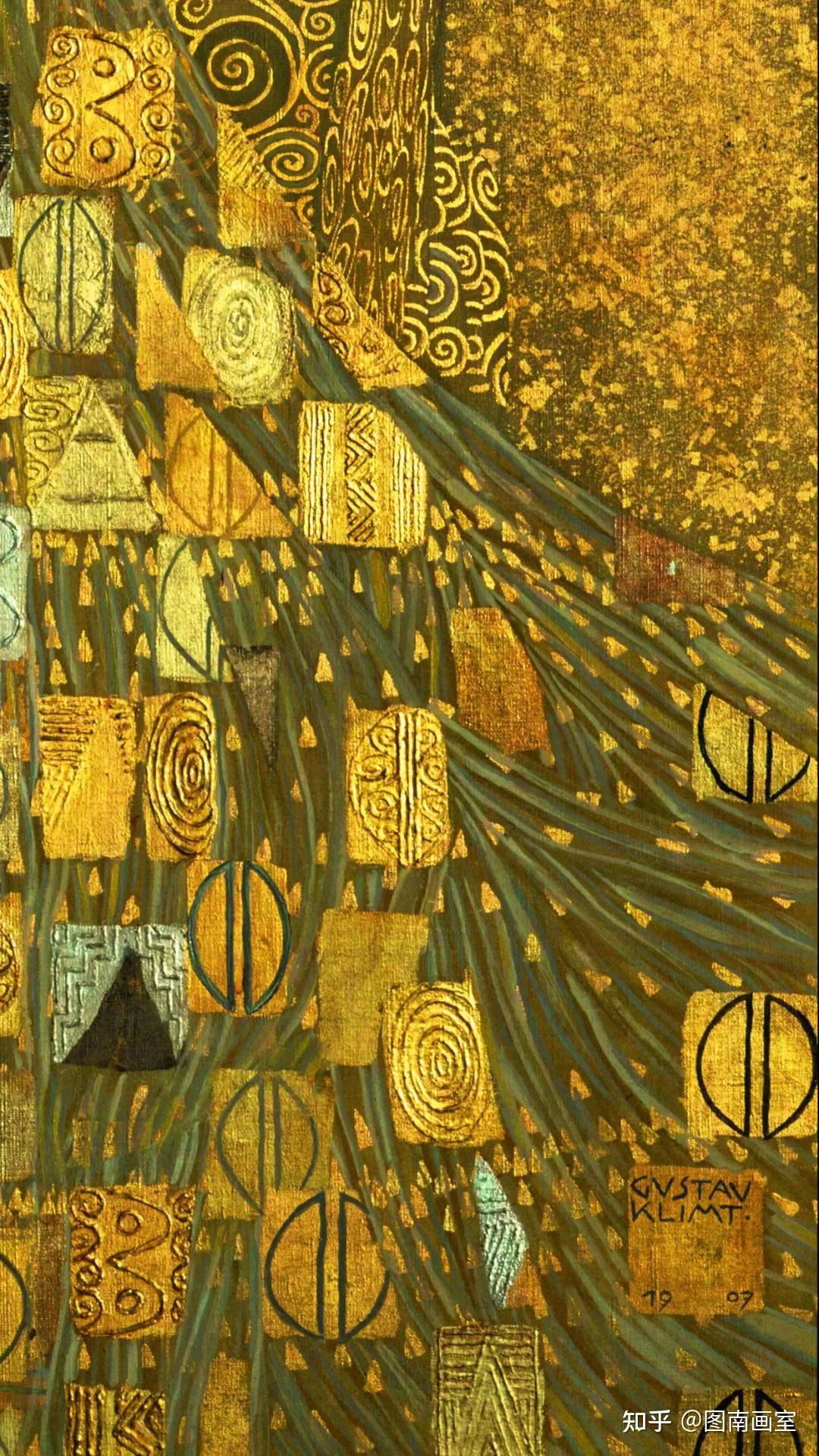 克里姆特的出名,很大来源于他画中对黄金的运用.