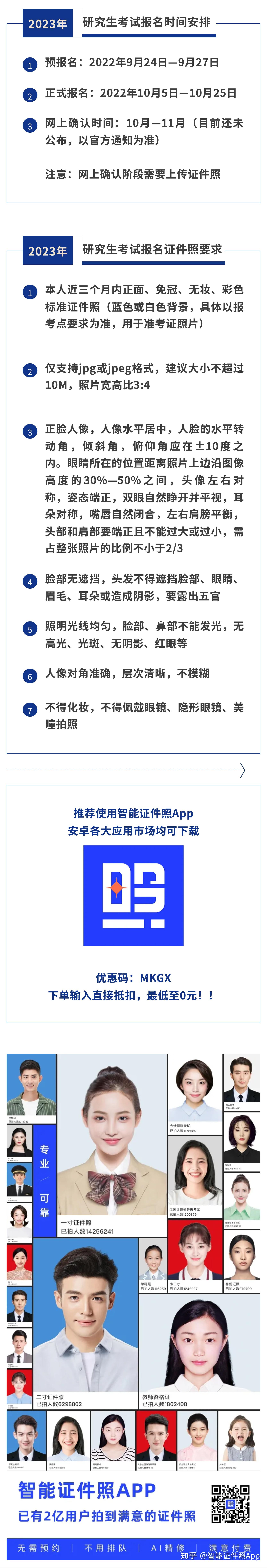 2023年研究生考试报名即将开始！！超详细的考研照片要求，赶紧准备起来！！ 知乎 7037