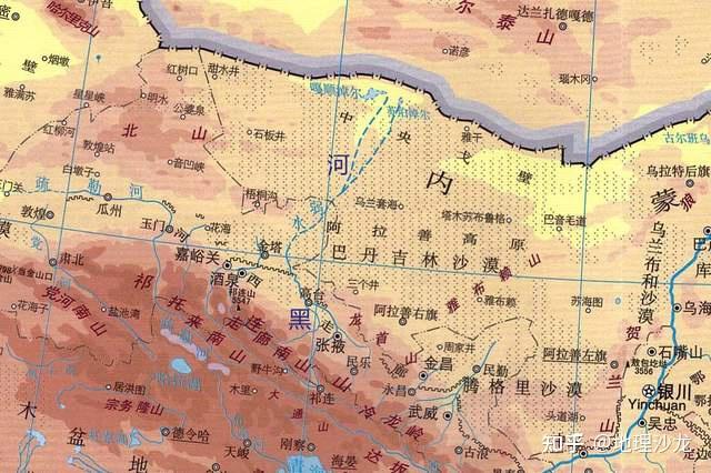 黑河流域及周边地图黑河流域深居内陆,气候较为干旱,黑河流域的人们