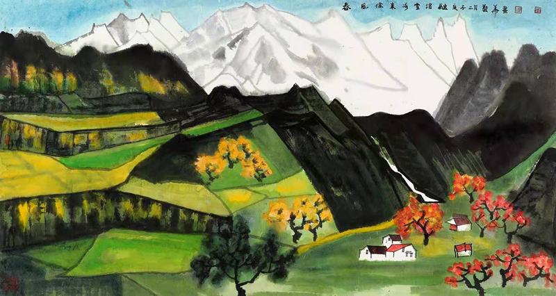 品貌日新赏画家张艺华彩墨山水画