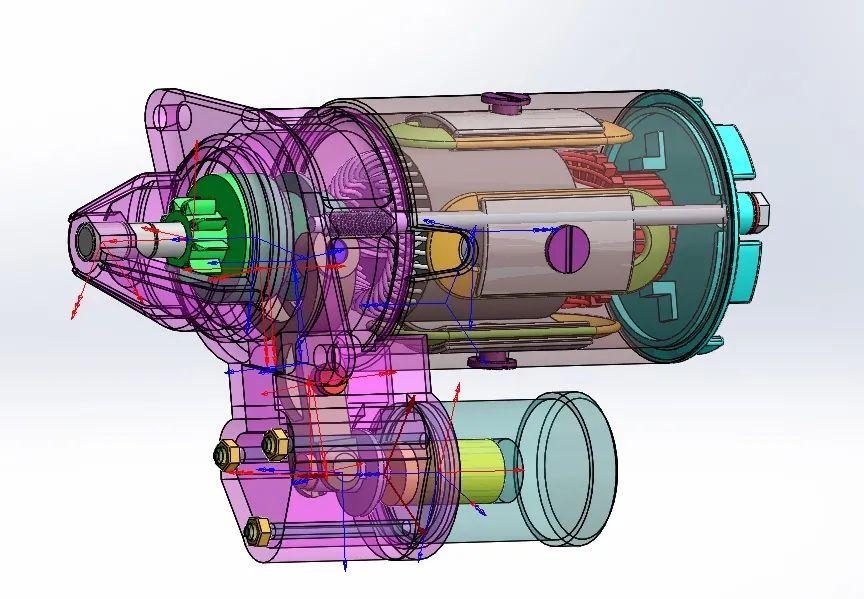 【工程机械】starter起动机起动器3d数模图纸 solidworks设计 附igs
