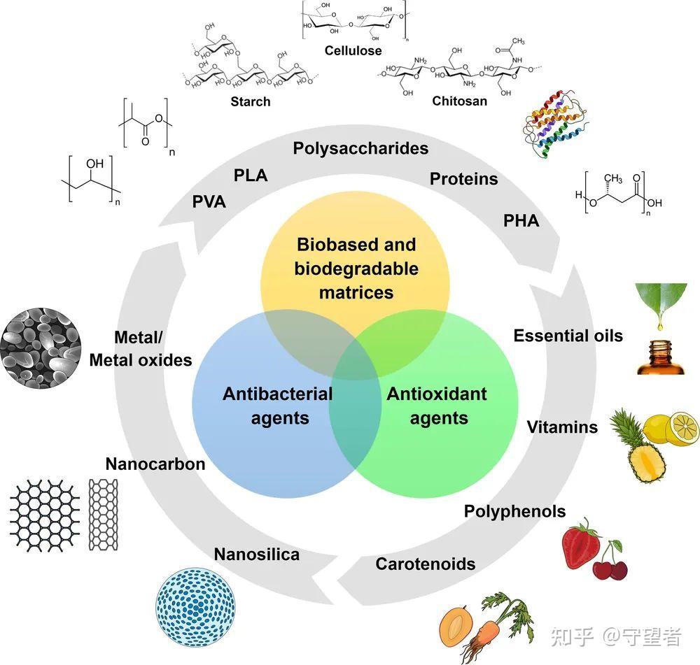 將這些物質併入到生物基和生物可降解基質例如多糖(澱粉,纖維素和