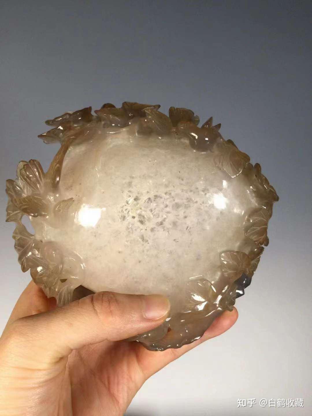 鉴赏原色水胆玛瑙雕刻花鸟山石摆件