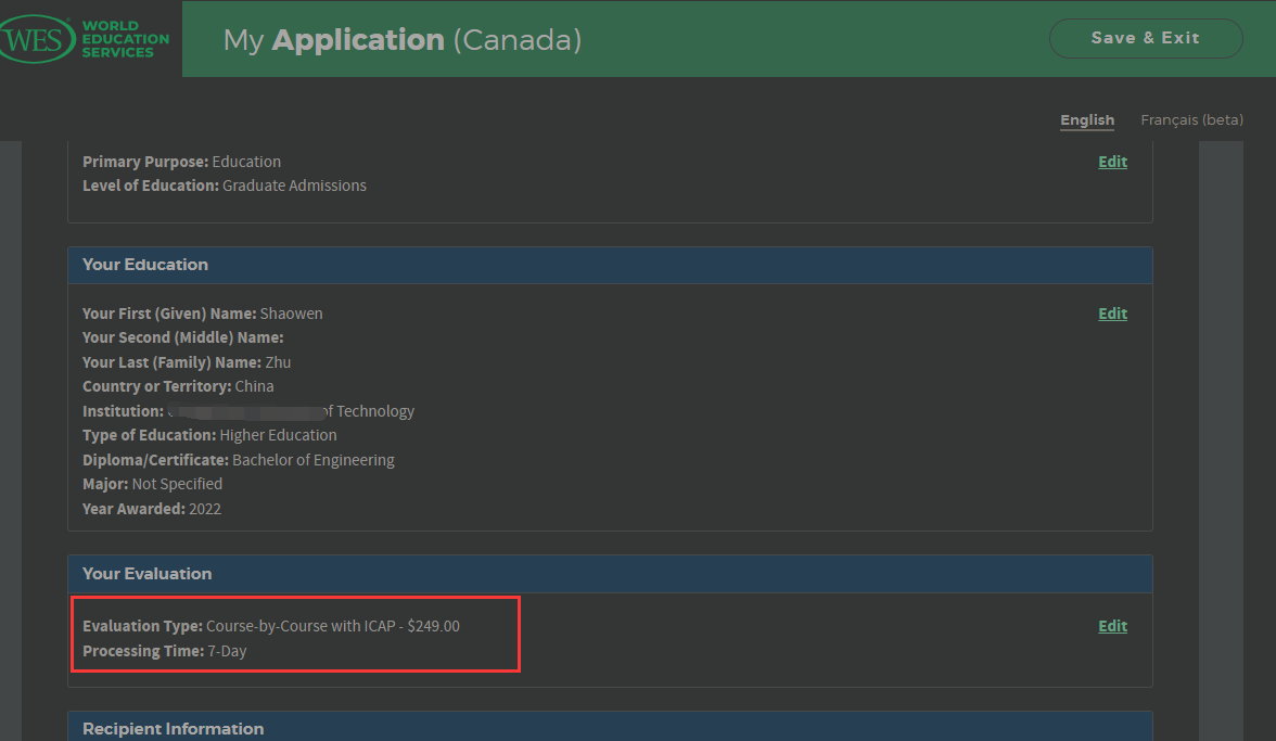 WES 认证记录加拿大--2022 - 知乎