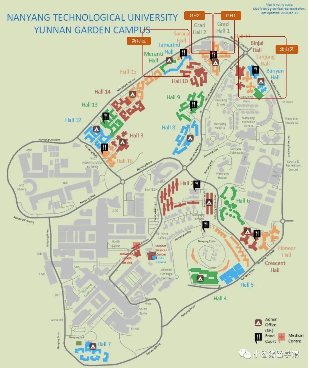 和只能提供一个选项的nus不同的是,南洋理工大学有着全坡最大的住宿区